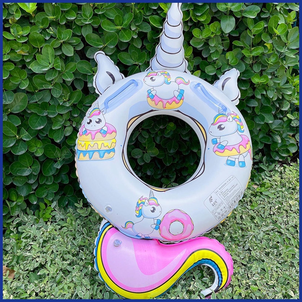 Phao Bơi Bơm Hơi Dày Dặn Hình Động Vật Hoạt Hình Dễ Thương Có Tay Cầm An Toàn Tiện Dụng