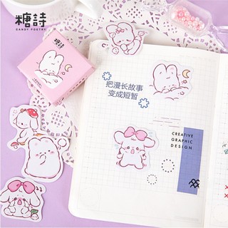 Set 45 Miếng Dán Trang Trí Hình Thỏ Dễ Thương