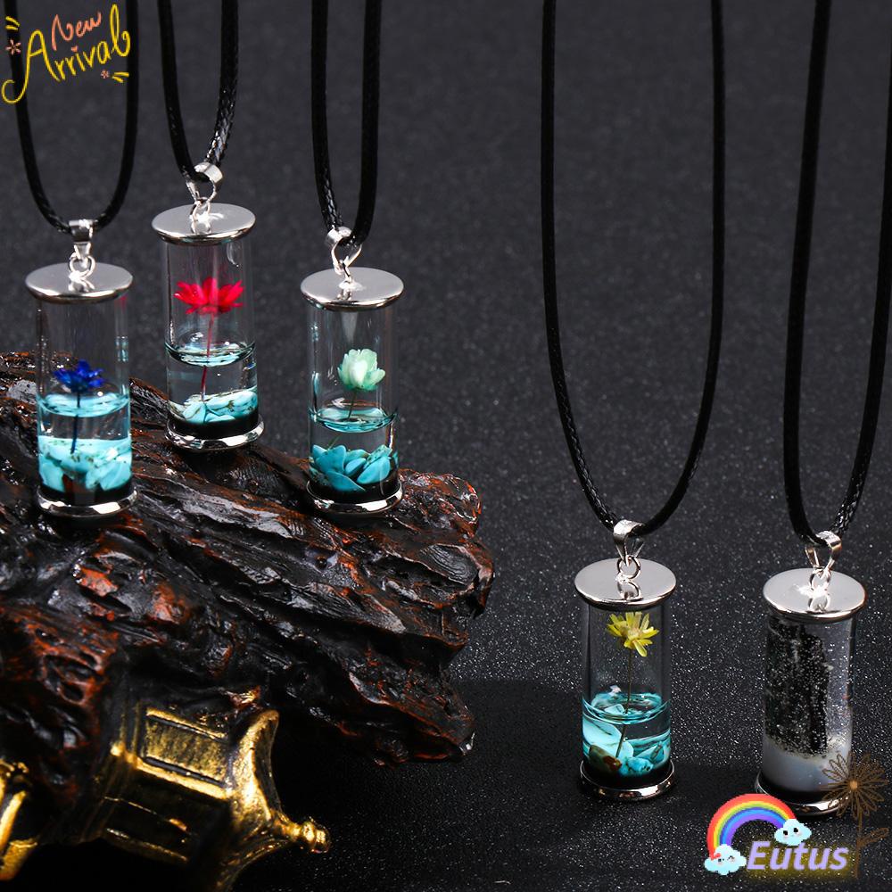 Vòng cổ Mặt Kính Trong Suốt Thời Gian Vĩnh Viễn|Lọ Hoa Sen Dạ Quang Trang Trí Đẹp Mắt