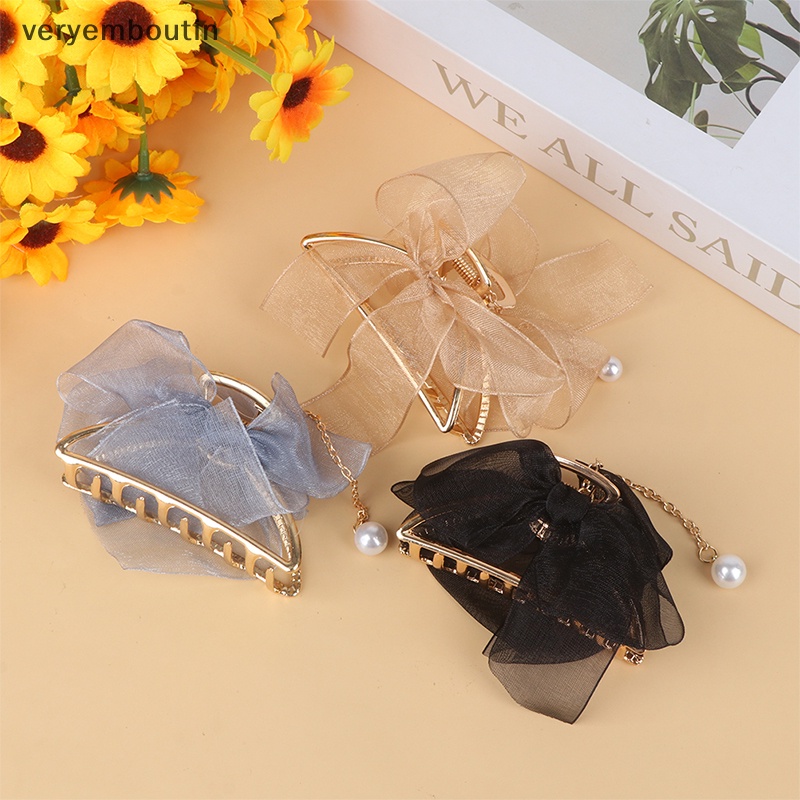 Kẹp Tóc Nơ Lớn Bằng Kim Loại Hai Mặt Thời Trang Hàn Quốc n