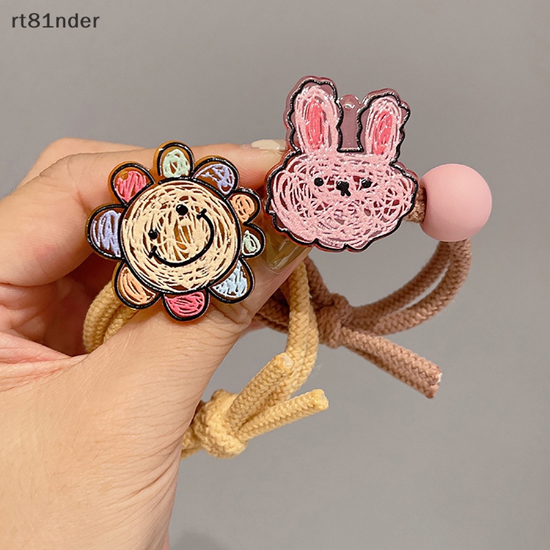 Dây Cột Tóc Acrylic In Họa Tiết Hoạt Hình Graffiti Màu Kẹo Phong Cách Hàn Quốc Cho Nữ