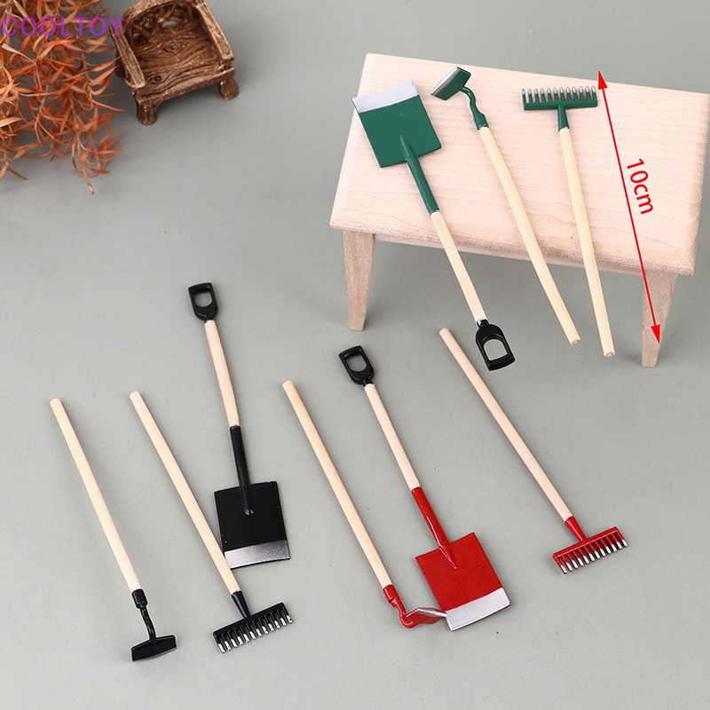Set 3 Dụng Cụ Làm Vườn Mini Tỉ Lệ 1: 12 Trang Trí Nhà Búp Bê