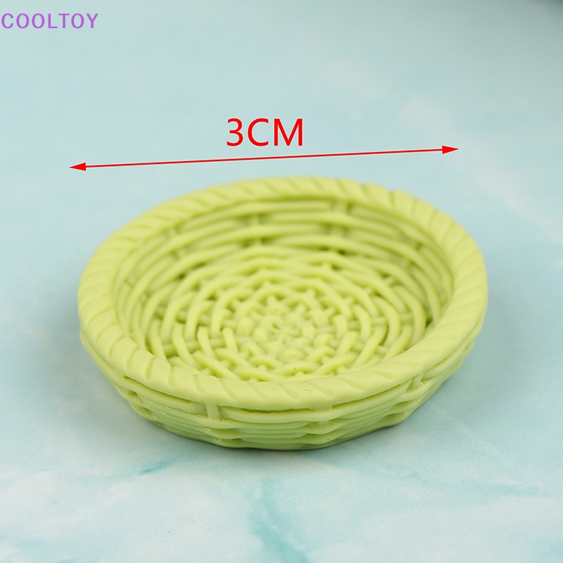 Set 5 Khay Bện Mây Mini 1 / 12 Trang Trí Nhà Búp Bê DIY