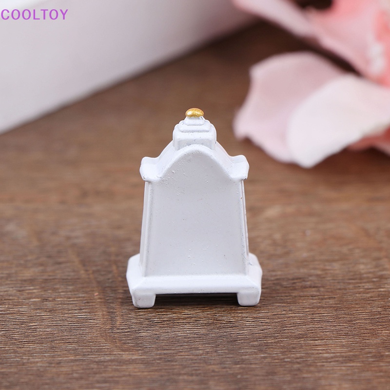 Cooltoy 1 Đồng Hồ Để Bàn Màu Trắng Phong Cách Retro Tỉ Lệ 1: 12 Trang Trí Nhà Búp Bê