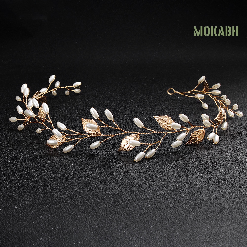 Băng Đô Cài Tóc Đính Ngọc Trai Giả Thanh Lịch Cho Cô Dâu