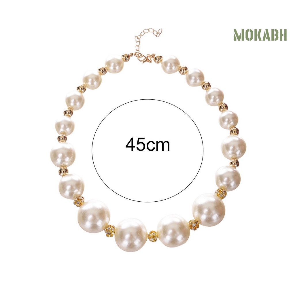 Vòng cổ Hợp Kim Dáng Ngắn Đính Ngọc Trai Giả Thời Trang Cho Nữ