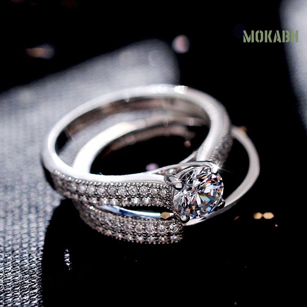 Bộ 2 Vòng Đeo Tay Đính Đá Lấp Lánh Thời Trang Cho Đám Cưới