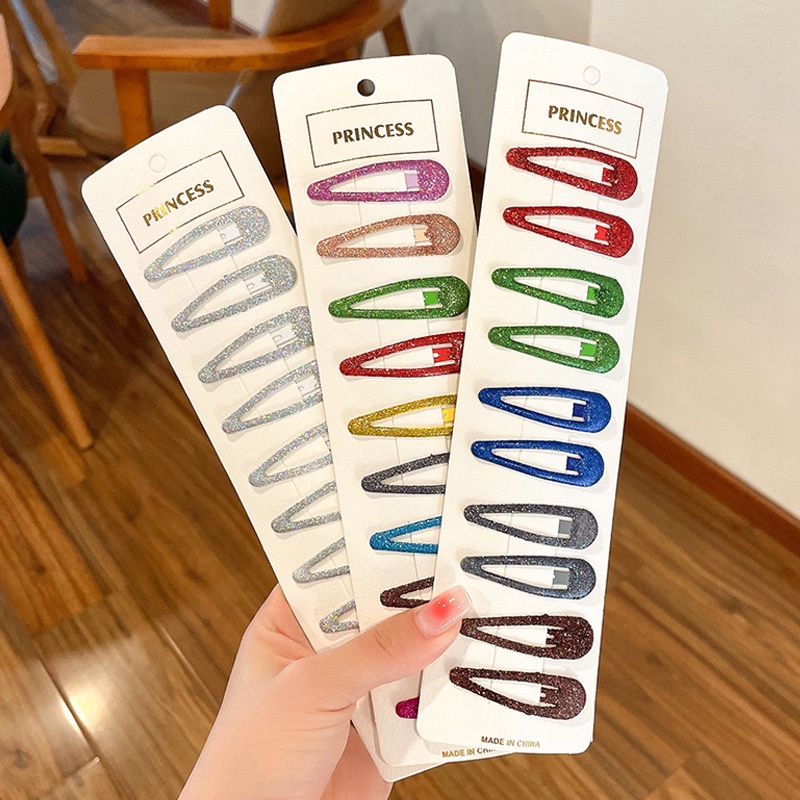 Set 10 Kẹp Tóc Trơn Màu Xinh Xắn Dành Cho Bé Gái