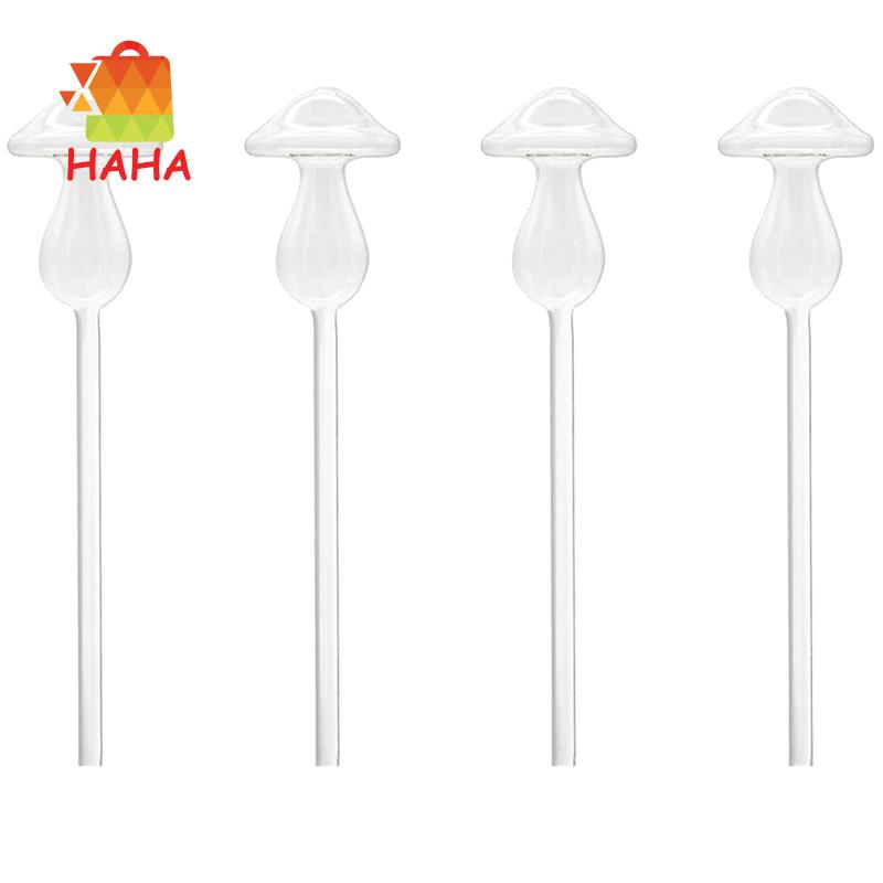 Set 4 Bình Tưới Cây Bằng Kính Trong Suốt Hình Nấm