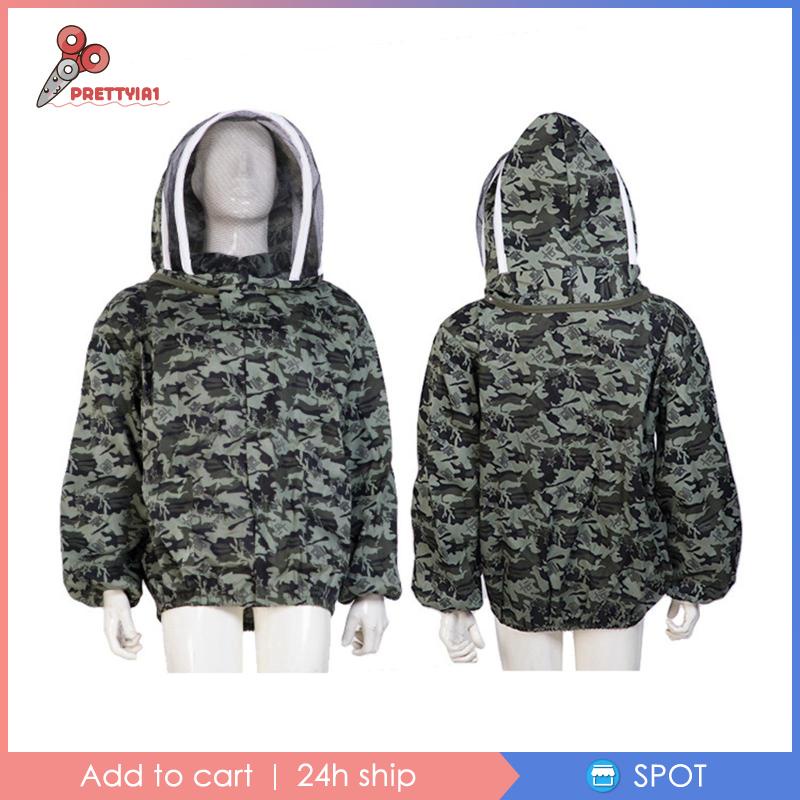 [Prettyia1] Set Áo Khoác Và Mũ Nuôi Ong Cao Cấp Kèm Túi Đựng