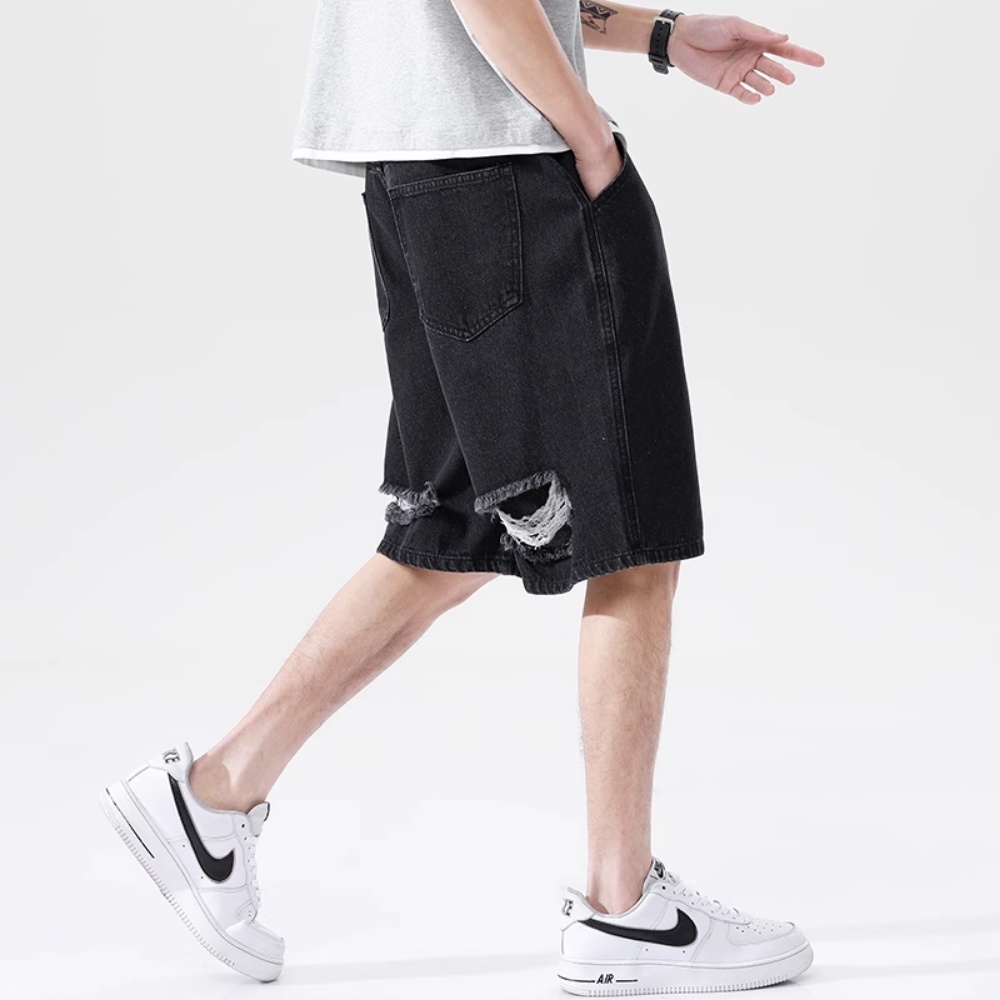 Quần Short Denim In Họa Tiết Thời Trang Mùa Hè Cho Nam