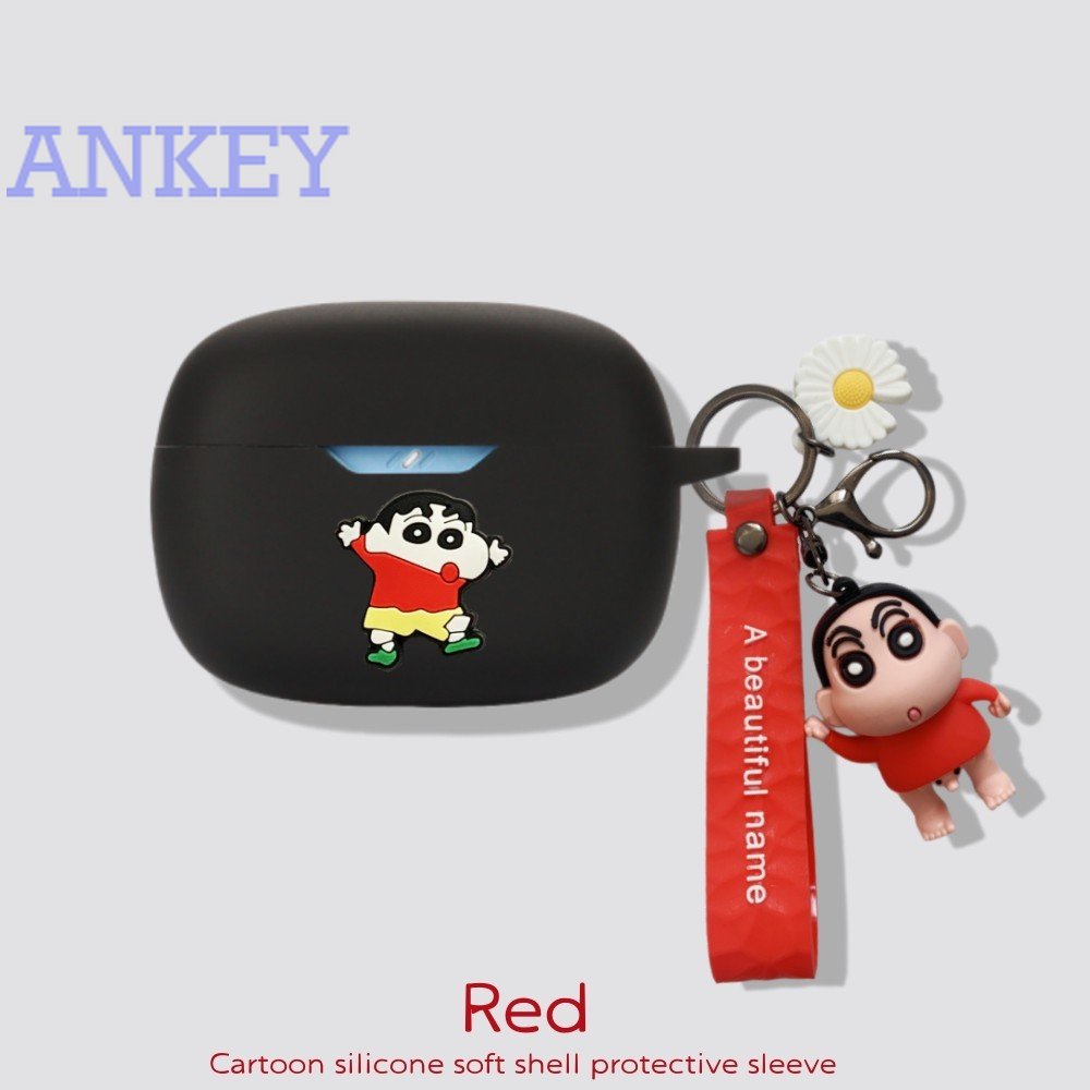 For Anker Soundcore Life Dot 3i / Note 3i / P2i P3i A20i A3i Earphone Silicone Case Red Boy Lovely Earbuds Protective Headphone Cover Headset Skin with Pendant