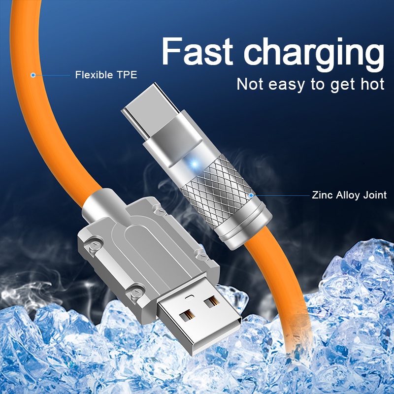 Cáp Sạc Nhanh Type C 120W Cho IPhone Huawei Samsung 1m