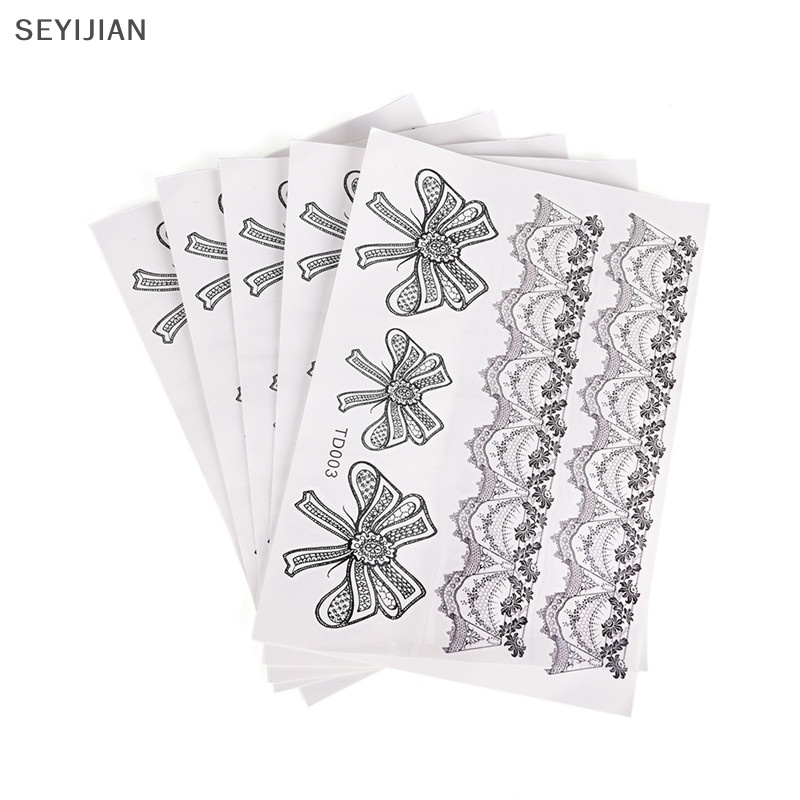 Sey Hình Xăm Dán Tạm Thời Chống Thấm Nước Phối Ren Cho Cơ Thể