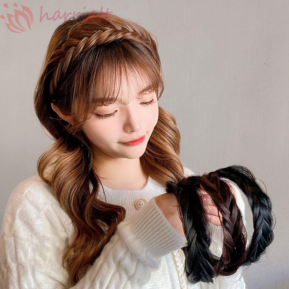 Băng Đô Tóc Giả Thắt Bím Xương Cá Chống Trượt Cho Nữ