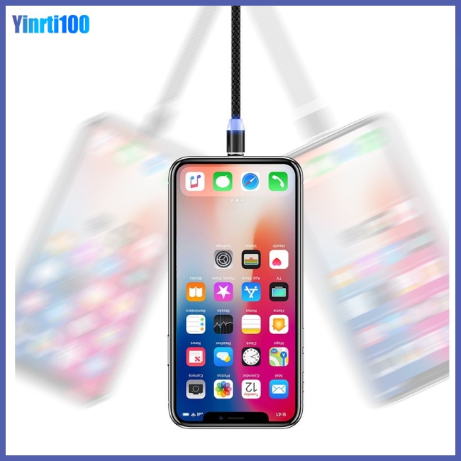 Dây Cáp Sạc Dữ Liệu Micro Usb Type C Có Đèn Led Nam Châm Cho Điện Thoại Di Động