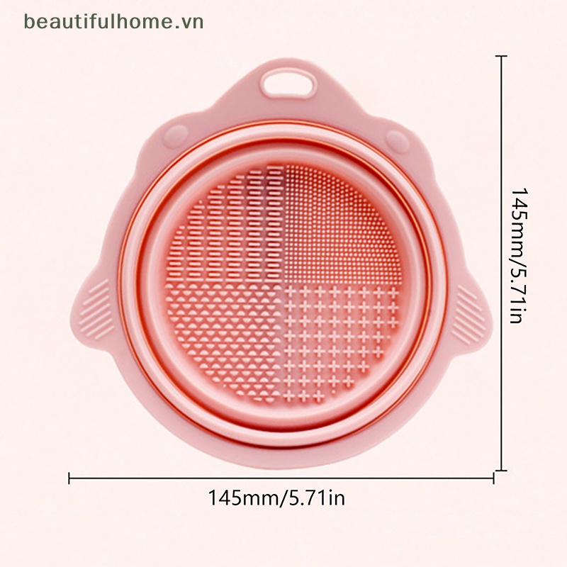 Hộp Silicone Vệ Sinh Cọ Trang Điểm Có Thể Gấp Gọn Tiện Dụng