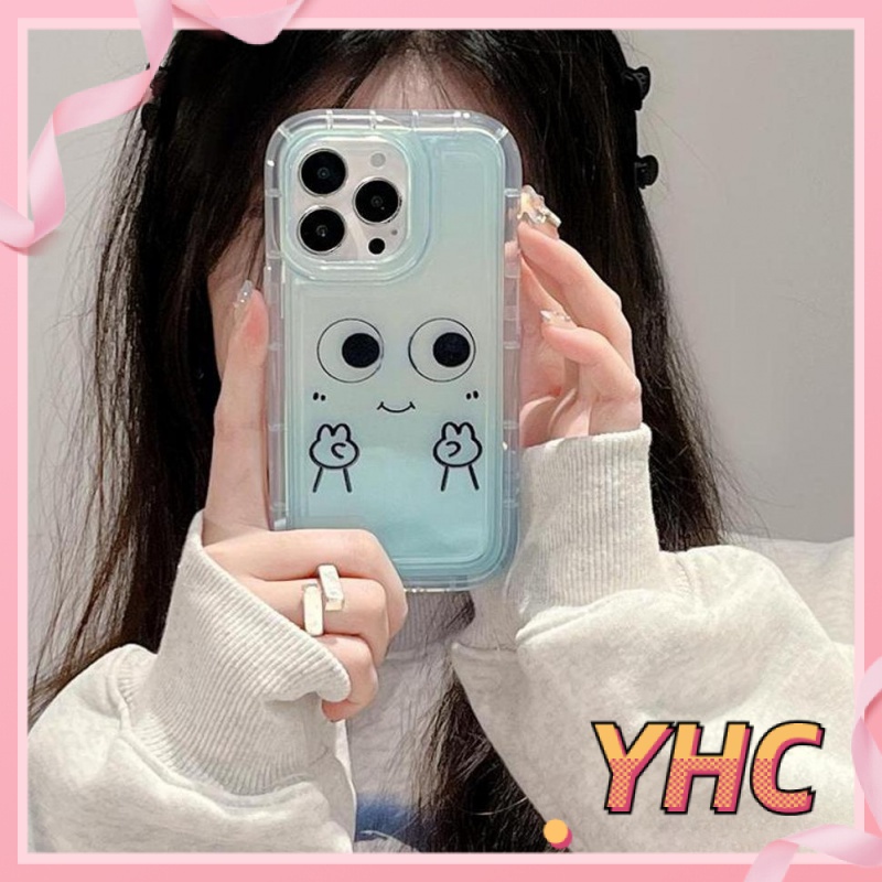 Ốp Lưng iPhone Chống Túi khí biểu cảm nhỏ màu xanh da trời chống chấn động bảo vệ máy ảnh TPU Cho Iphone 6 / 6S / 6splus / se / 7 / 7plus / 8 / 8plus / X / xs / xsmax / 11 / 12 / 13 / 14 / Plus / pro / pro max-742