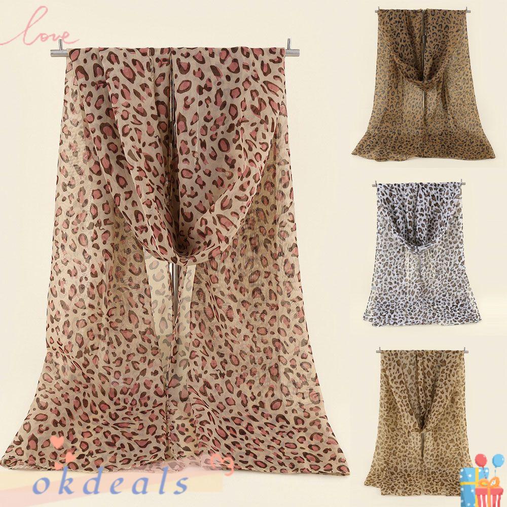 Okdeals Khăn Choàng Voan In Họa Tiết Da Báo Nóng Bỏng Phong Cách Hồi Giáo