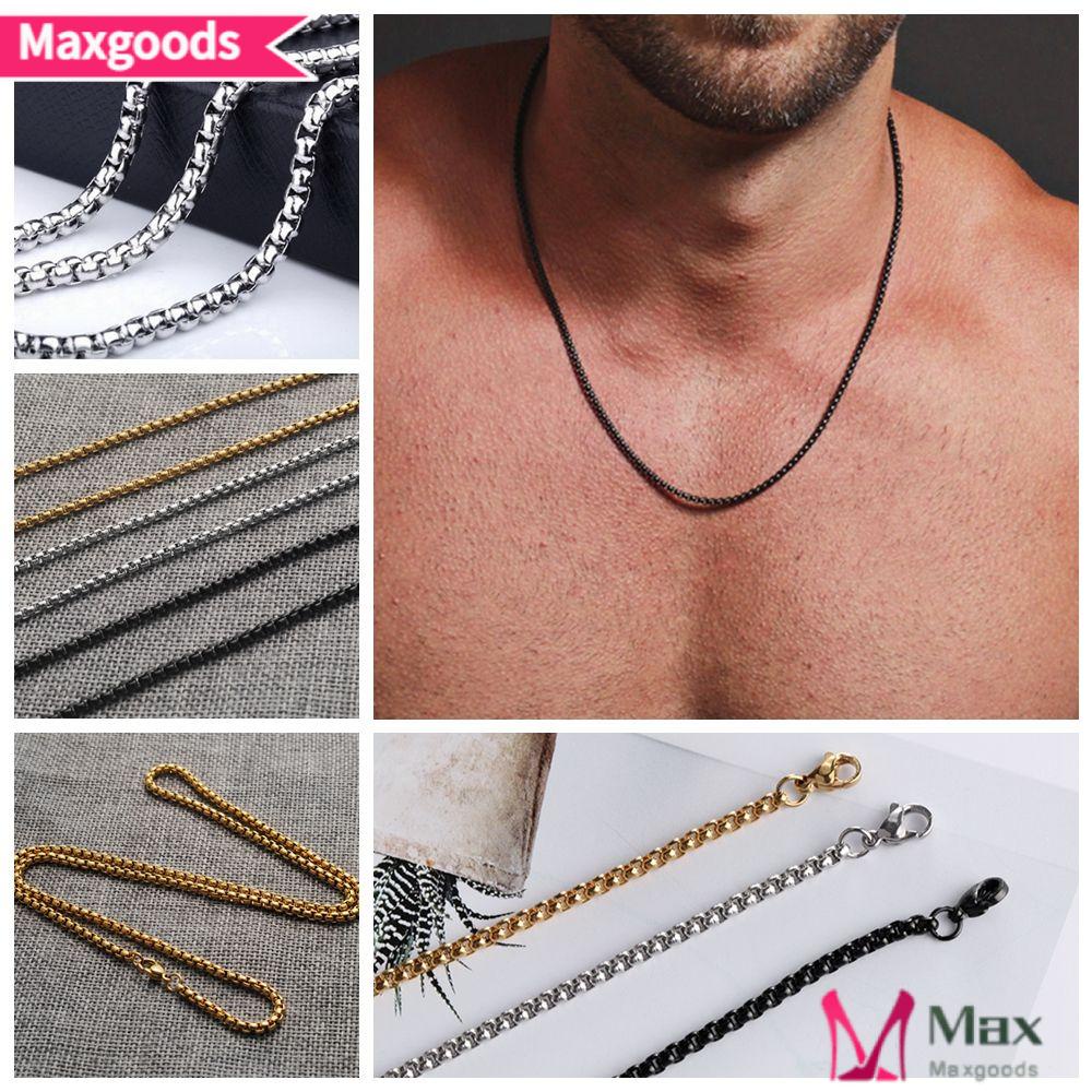 Vòng cổ Thép Titan 3mm Thiết Kế Đơn Giản Cá Tính Cho Nam