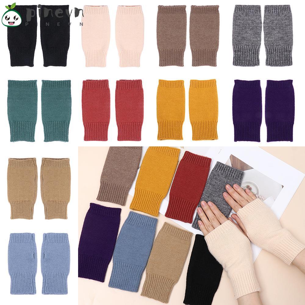 Găng Tay Len Cotton Hở Ngón Thời Trang Mùa Đông Cho Nam Nữ