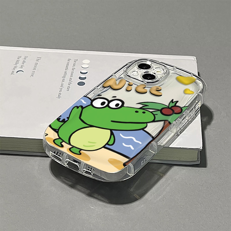 Ốp Điện Thoại Silicone Mềm Trong Suốt Chống Sốc In Hình Cá Sấu Cho IPhone 14 13 12 11 Pro Max XS X XR 8 + 7 Plus