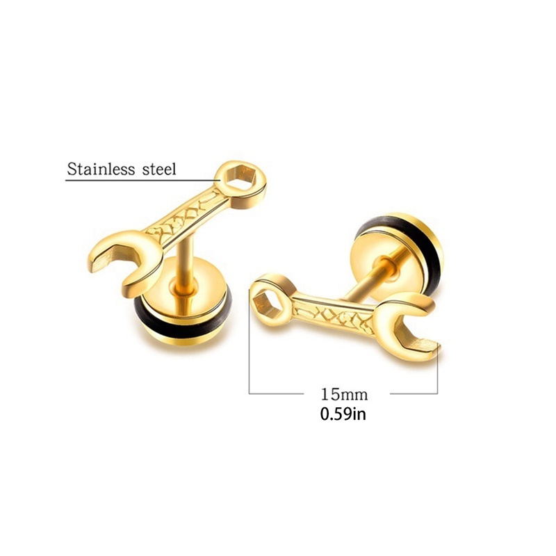 Khuyên Tai Hình Cờ Lê Bằng Thép Không Gỉ Thời Trang Cá Tính