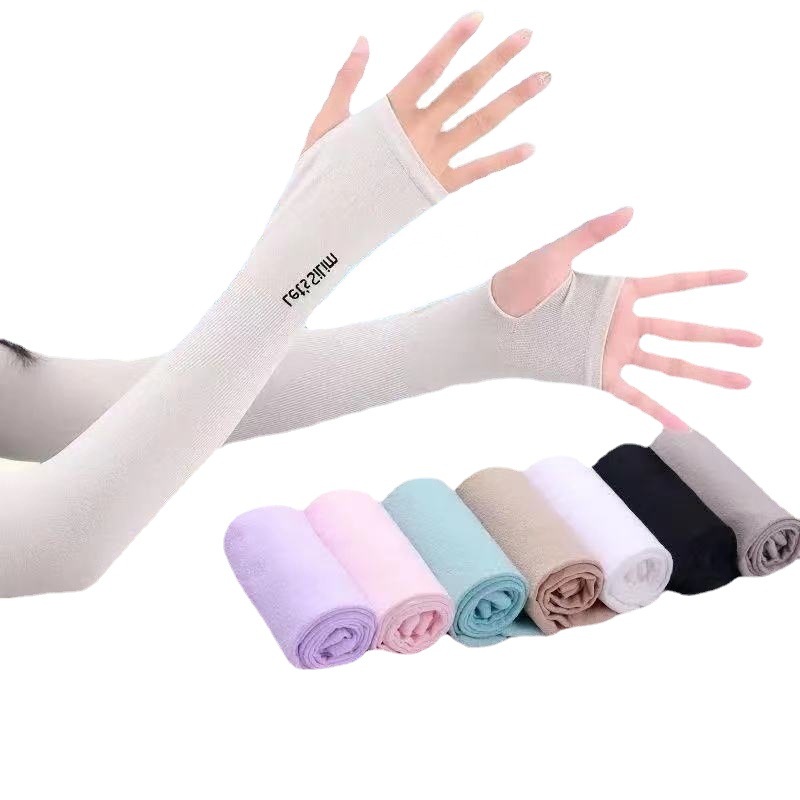 Găng Cánh Tay Chống Nắng Bằng Lụa Lạnh Bảo Vệ Khi Chơi Thể Thao Ngoài Trời Vào Mùa Hè