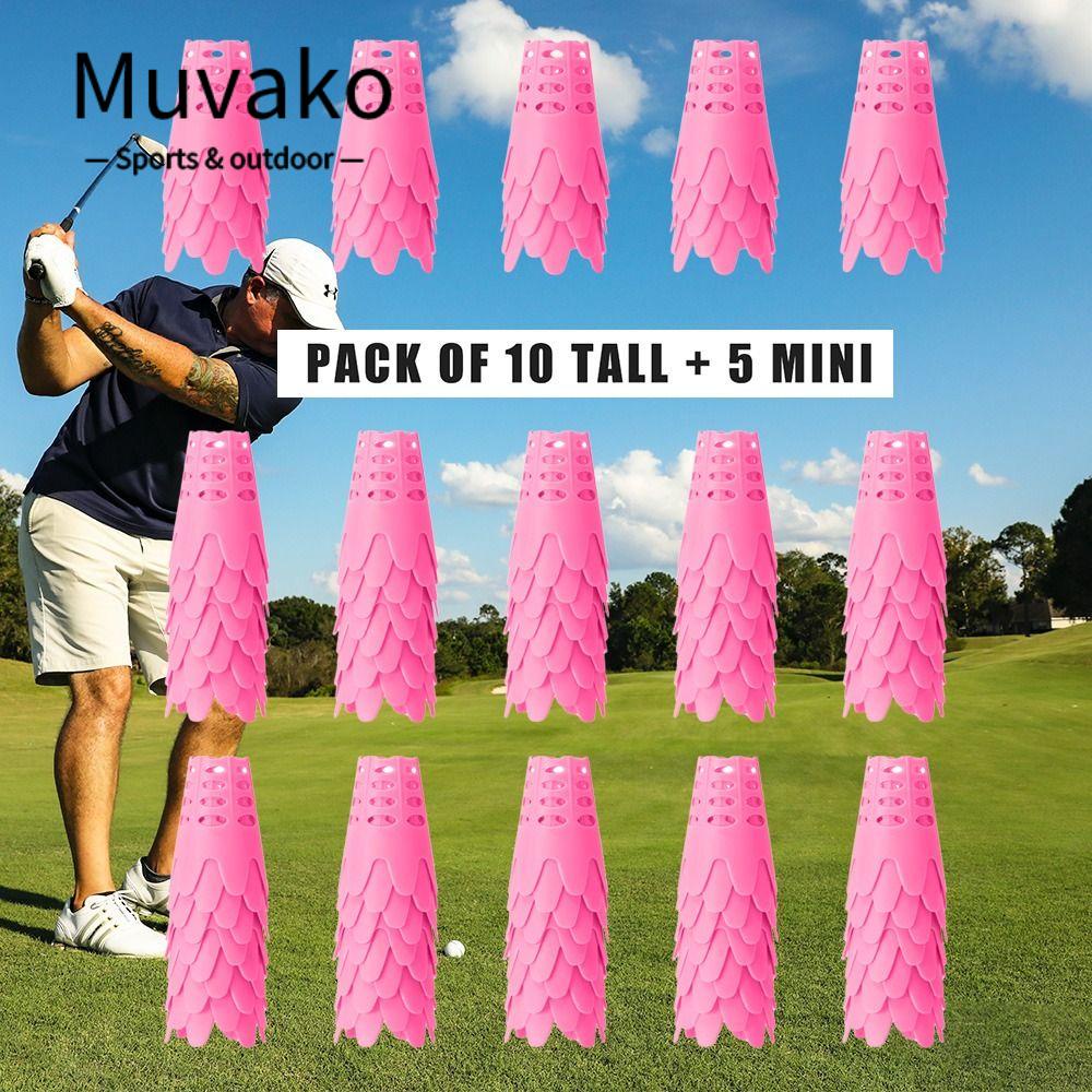 MUVAKO Bộ 15 Tấm Thảm Nhựa Thay Thế Cho Gậy Đánh Golf