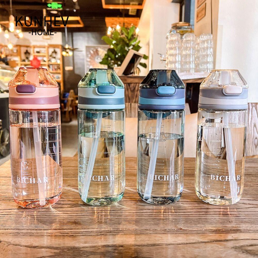 KUNHEV Bình Nước Thể Thao Chống Tràn Kèm Ống Hút Tiện Lợi