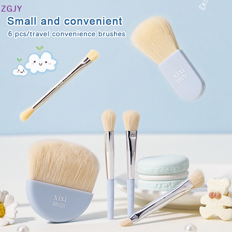 Set 6 Cọ Trang Điểm Mini Kèm Hộp Đựng Tiện Lợi Dành Cho Nữ Mới