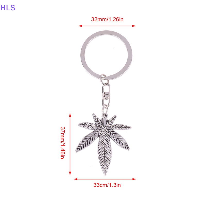 Móc Khóa Kim Loại Hình Lá Phong Màu Bạc Thời Trang