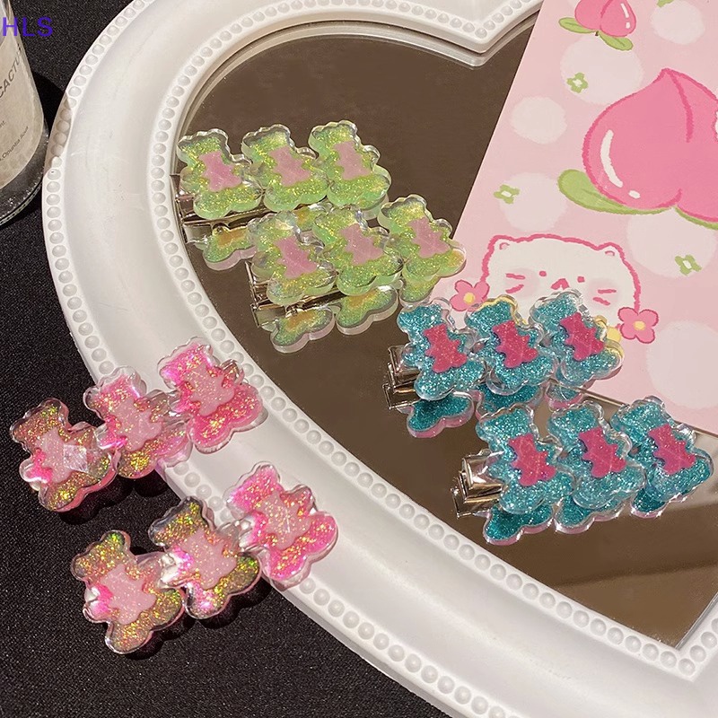 Kẹp Tóc Hình Gấu Nhỏ Lấp Lánh Thời Trang Mùa Hè Cho Nữ