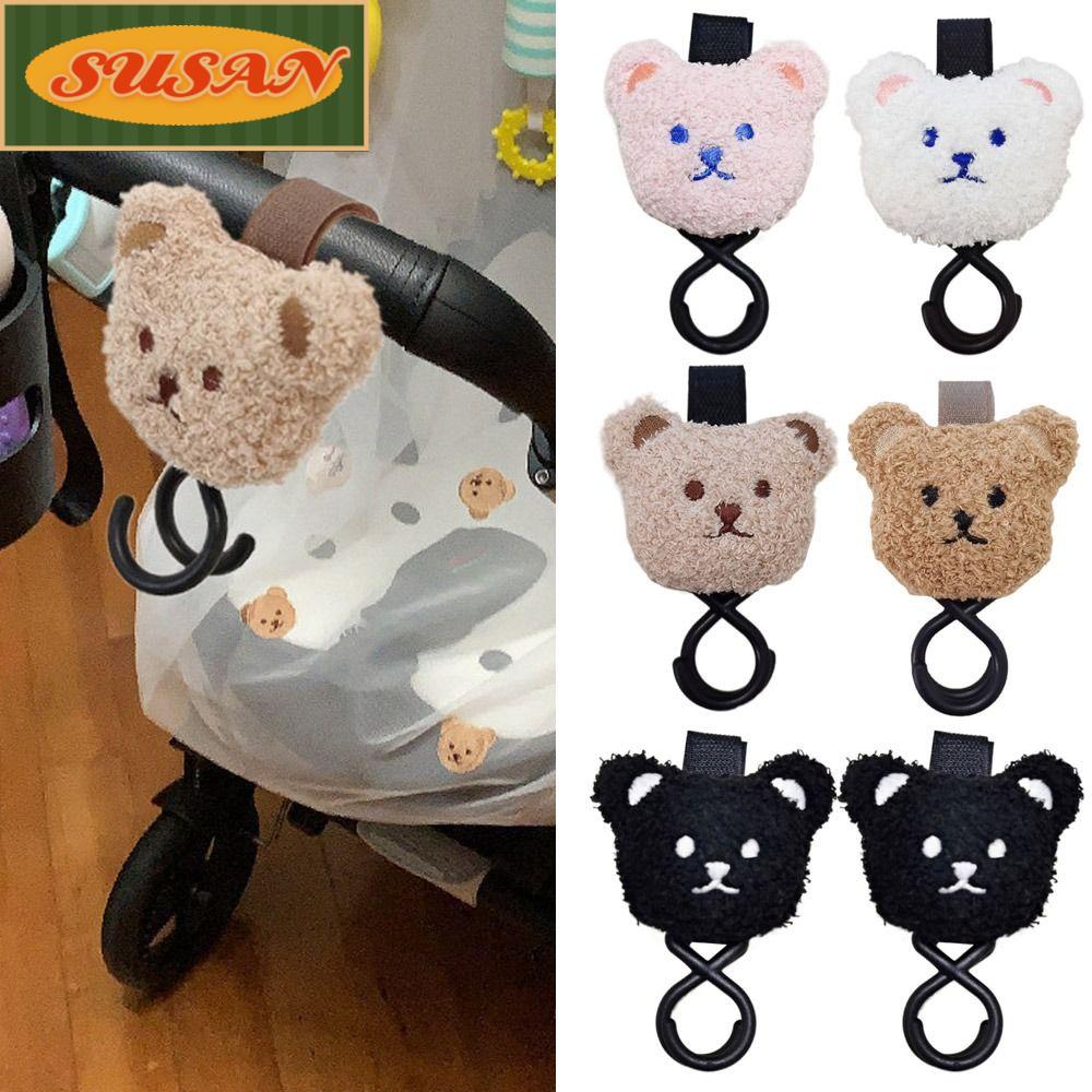 SUSANS Móc Treo Đồ Gắn Xe Đẩy Em Bé Bằng Nhựa Hình Gấu Hoạt Hình