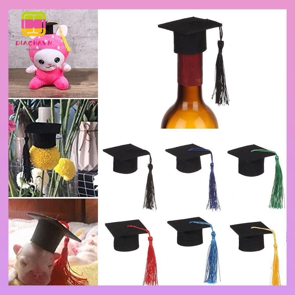 DIACHAVN Bộ 6 Nón Tốt Nghiệp Mini Trang Trí Tua Rua Xinh Xắn