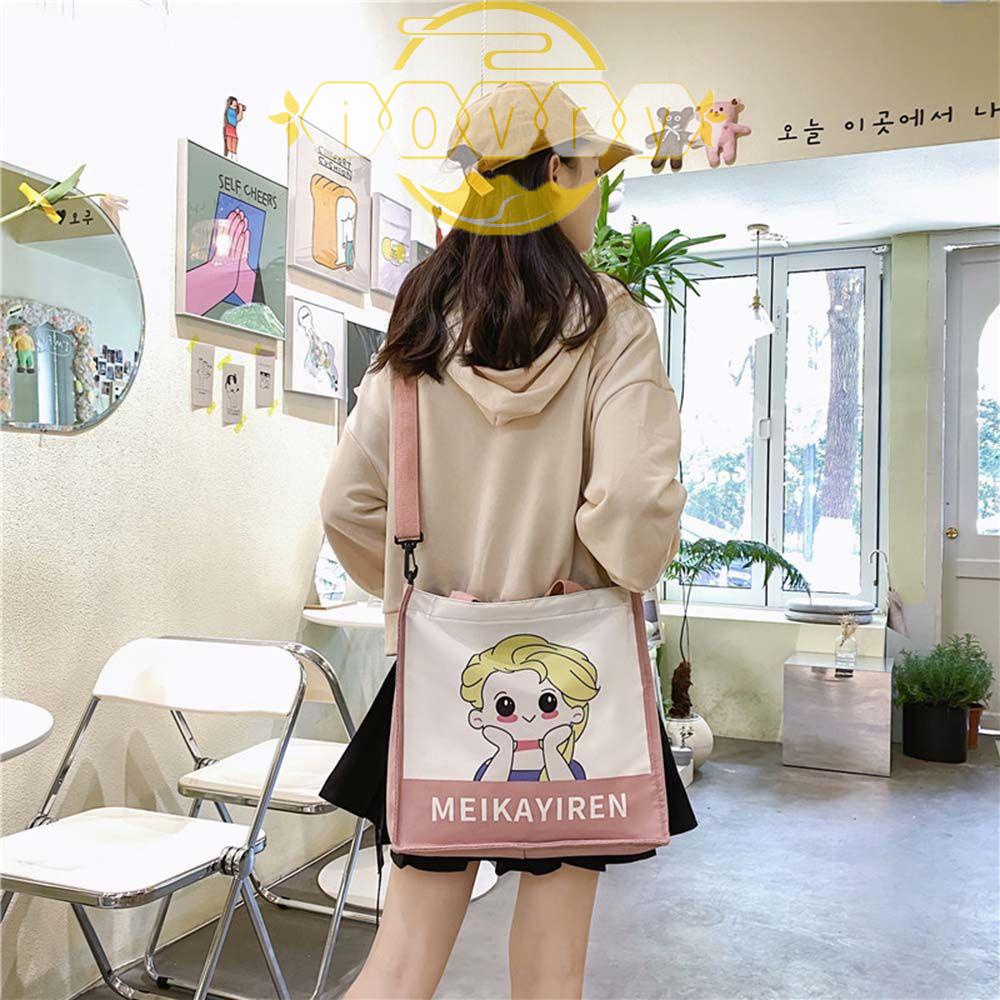 IVORY Túi vải Đa Năng Họa Tiết Hoạt Hình Dễ Thương Cho Nữ