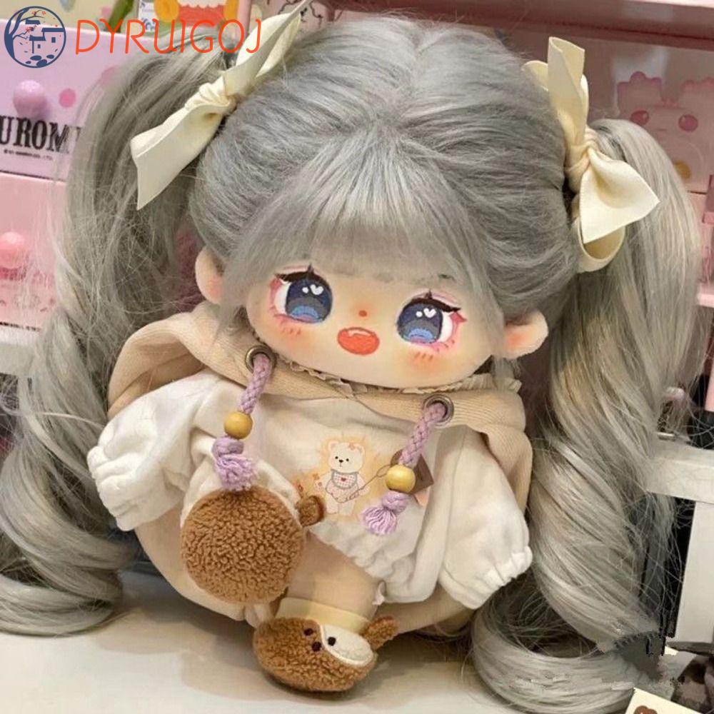 Búp Bê DYRUIDOJ Tóc Đuôi Ngựa Giả Chịu Nhiệt Sợi Tóc Xoăn Dài Màu Nâu Dễ Thương Có Kẹp Móng Vuốt Dài Cho Búp Bê BJD SD