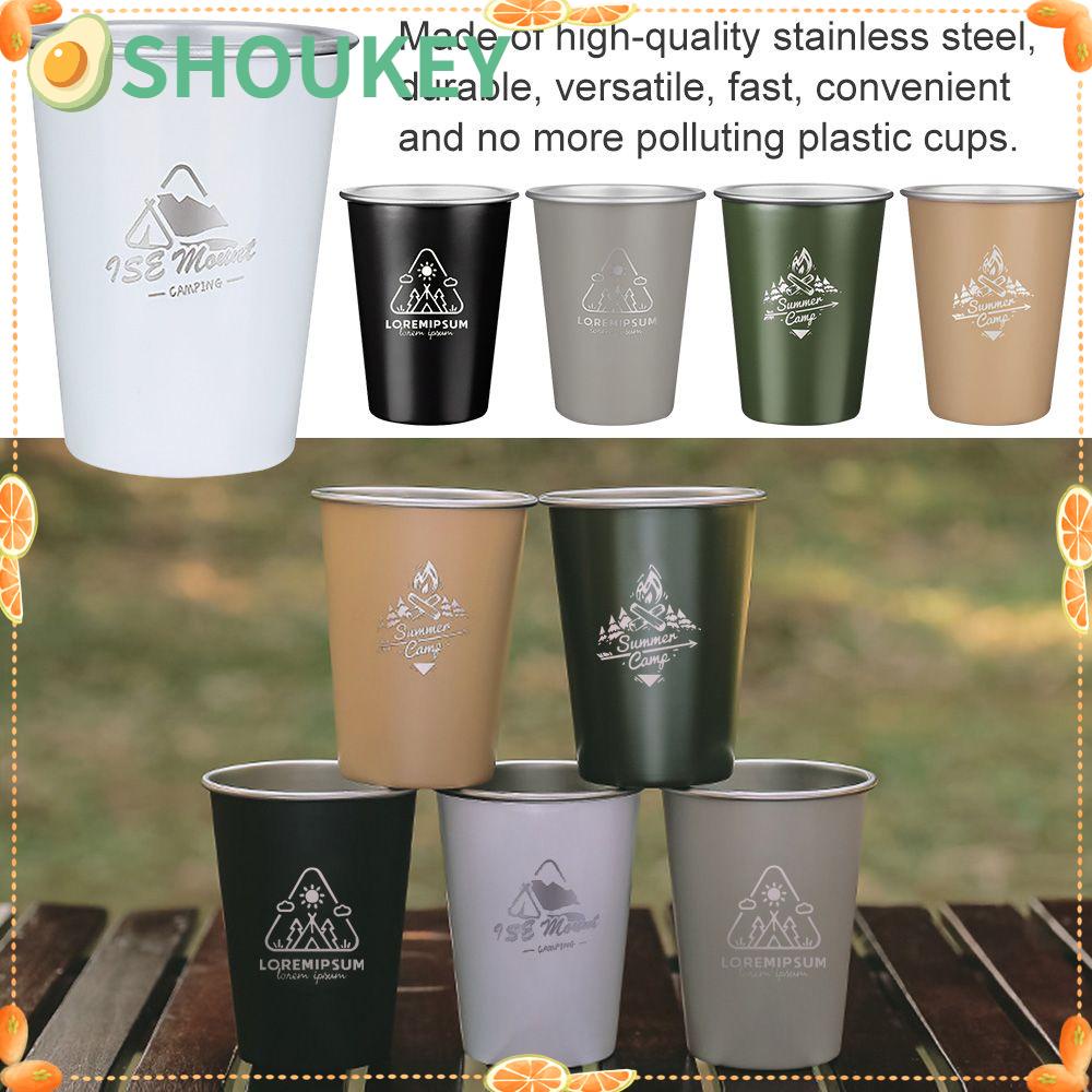 SHOUKEY Cốc Uống Cà Phê Bằng Thép Không Gỉ Tiện Dụng Khi Đi Dã