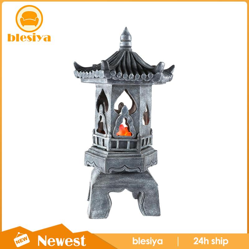 [Blesiya] Bức Tượng Đèn Lồng Năng Lượng Mặt Trời Polyresin Cho Lối Đi Nông Trại