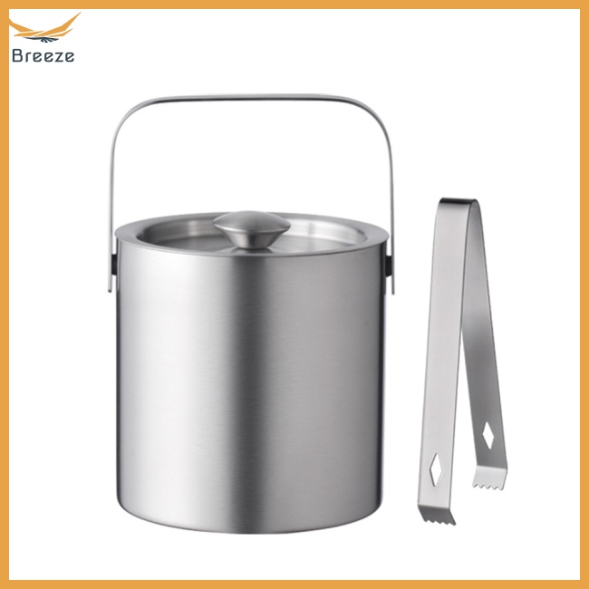 Xô Làm Đá Bằng Thép Không Gỉ Hai Lớp Cách Nhiệt 1.3l Dùng Cho Quán Bar / Nhà Ở