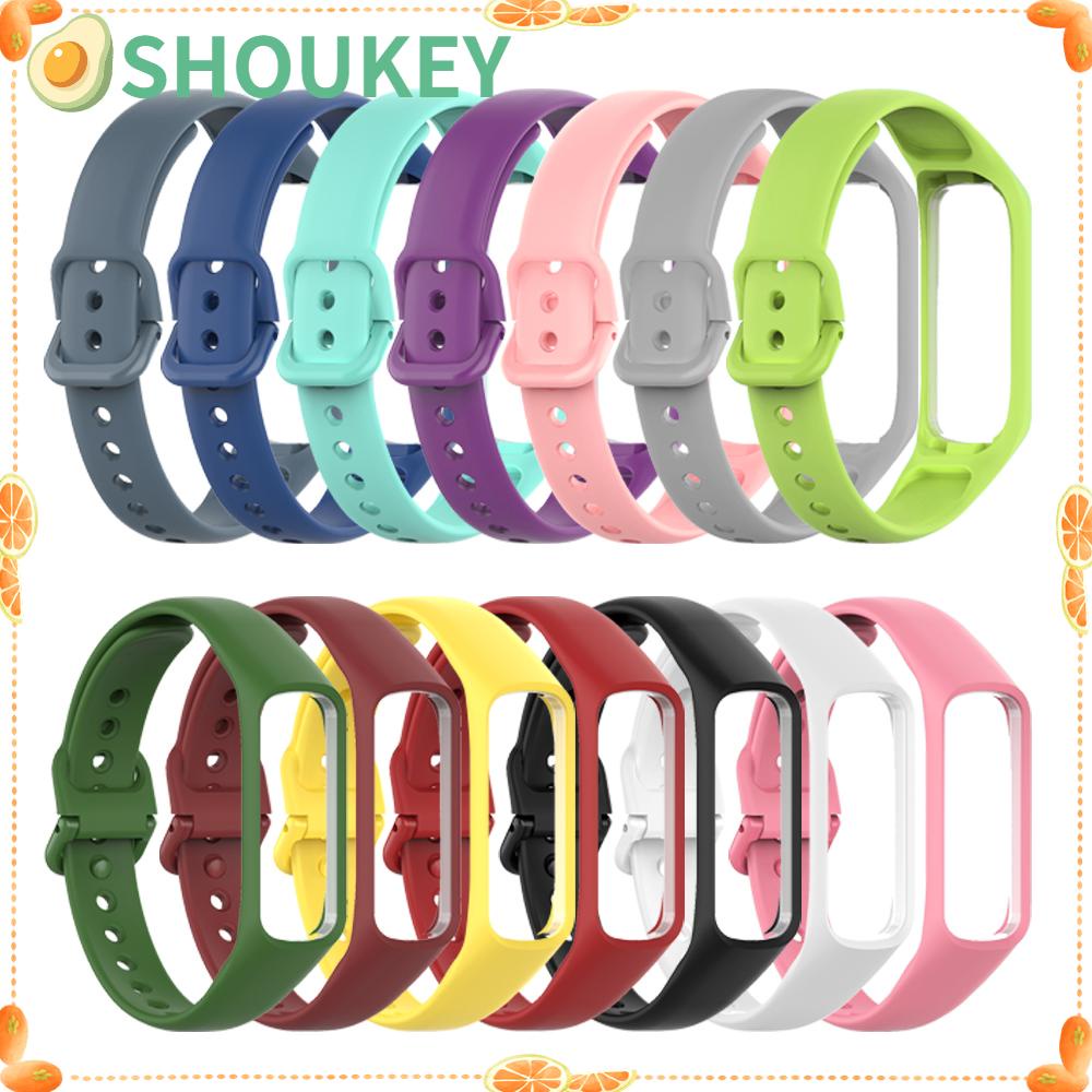 SHOUKEY Dây Đeo Thay Thế Chất Liệu Silicon Màu Trơn Cho Samsung Galaxy Fit 2 SM-R220