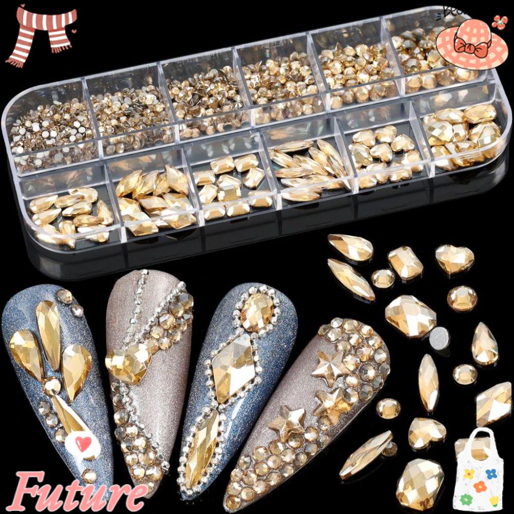 Sơn Móng Tay Họa Tiết Tương Lai Độc Đáo Thời Trang Đá Kim Tuyến Lấp Lánh Trang Trí Móng Tay Nghệ Thuật