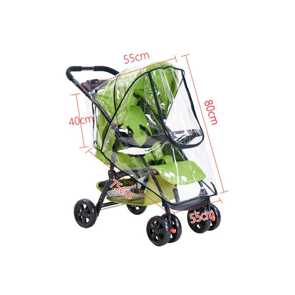 Tấm Che Nắng Mưa Trong Suốt Chống Bụi Chống Nước Có Khóa Kéo Thông Dụng Cho Xe Đẩy Em Bé