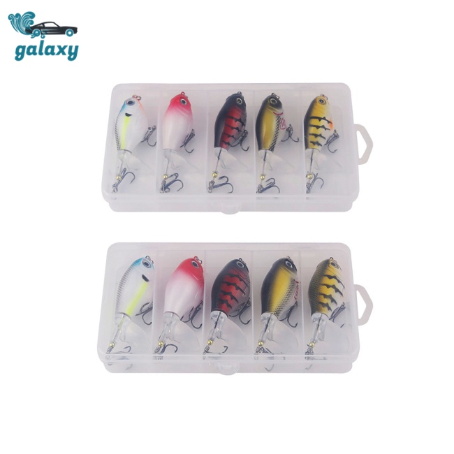 Galaxy 5 Gói Mồi Câu Cá Giả Bề Mặt Cứng Kèm Móc Ba Chấu