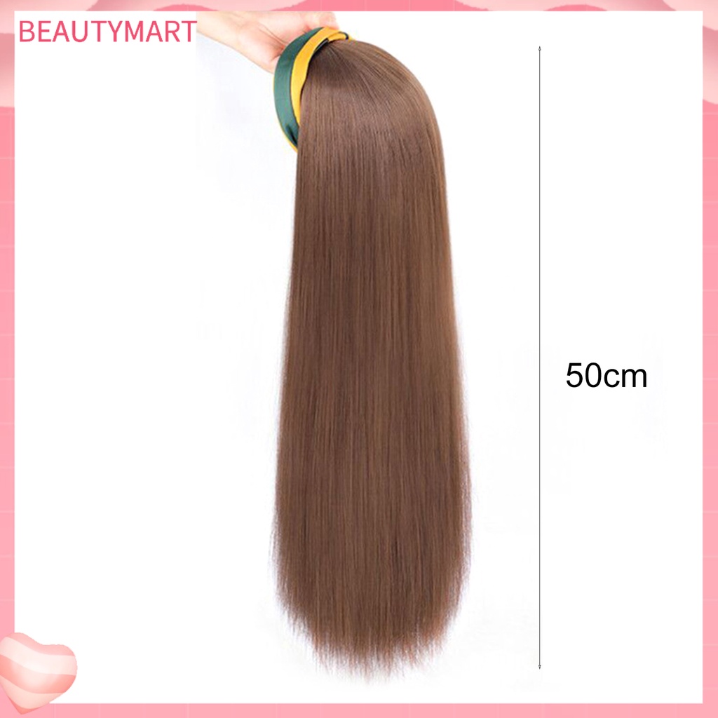 Bộ Tóc Giả Dài Thẳng Mềm Mại Màu Đen Tự Nhiên Thoải Mái Dễ Sử Dụng