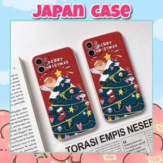Ốp lưng iphone cạnh vuông giả 14 cây thông noel giáng sinh 2 6 5s/6/6plus/6s/6splusx/xr/xs/11/12/pro/promax/13/14Promax