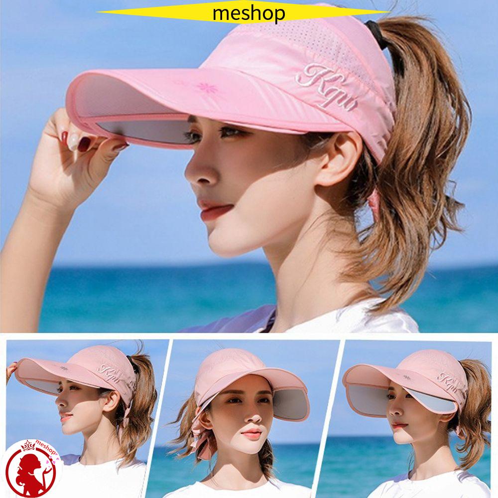 ME Nón Rộng Vành Hở Chóp Che Nắng Màu Sắc Đơn Giản Thời Trang Đi Biển Mùa Hè