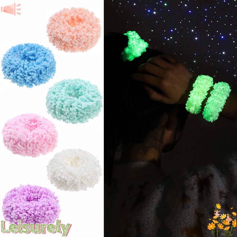 LEILY Dây Cột Tóc Co Giãn Màu Dạ Quang Thời Trang Cho Nữ