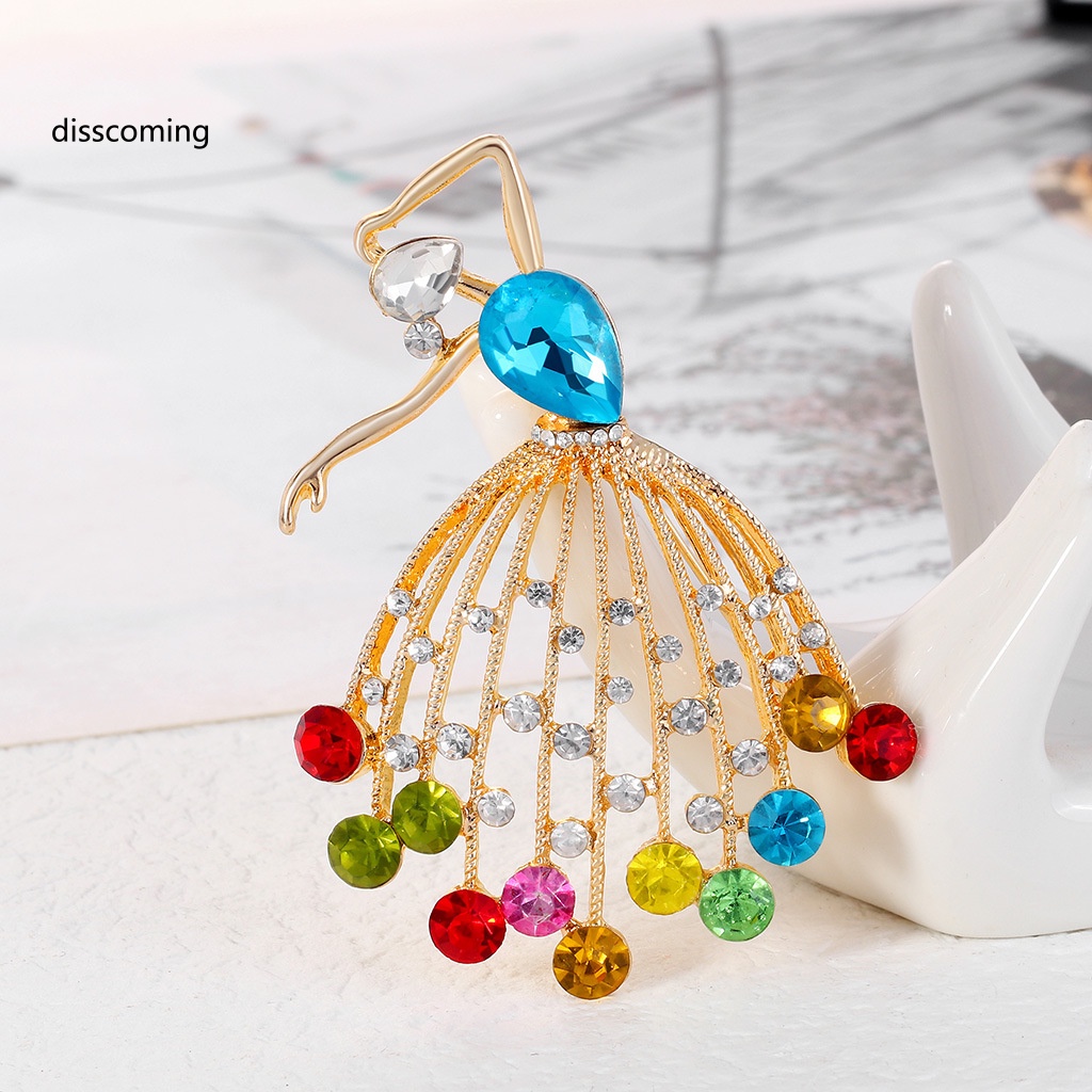 Đầm Nữ Kiểu Dáng Thời Trang Thanh Lịch| Trâm Cài Áo Hình Vũ Công Ba Lê Đính Kim Cương Nhiều Màu Phong Cách