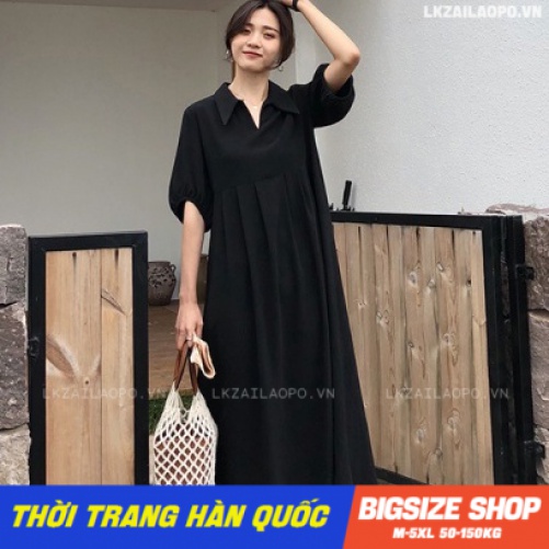 Đầm sơ mi Bigsize Váy nữ dáng dài tay ngắn chữ a mùa hè Phong cách Hàn Quốc Thời Trang sang chảnh cá tính xinh đẹp quảng châu cao cấp